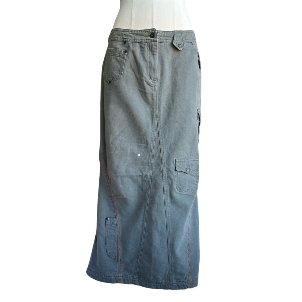 Oilily khaki green maxi cargo skirt